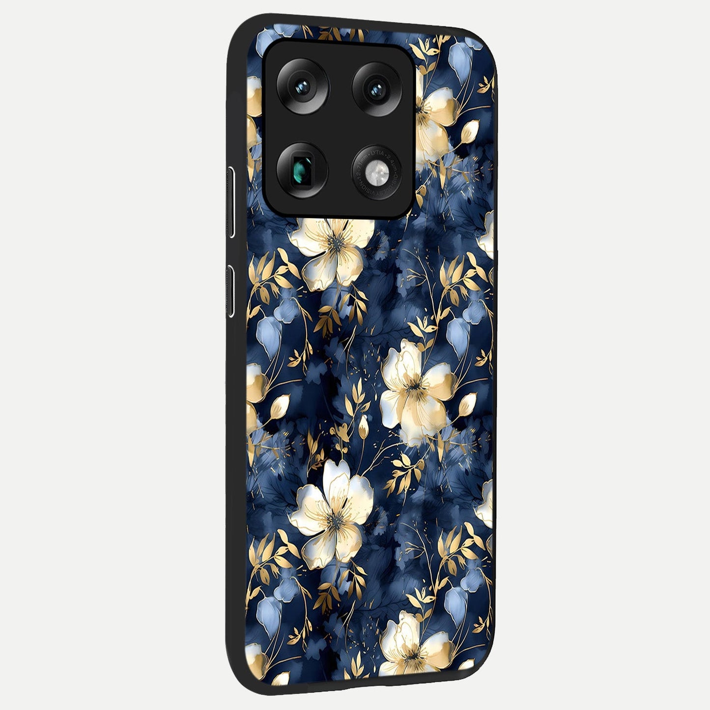 Golden Midnight Bloom back cover For Moto Signature slim fit glass case with vibrant aesthetic design