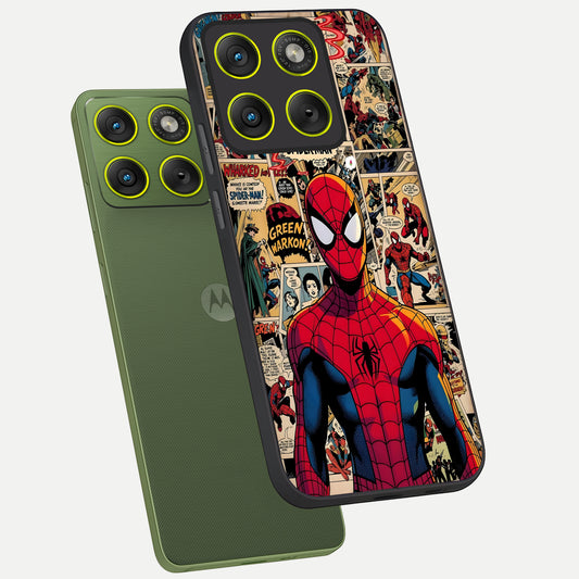 Aesthetic Spider phone case For Moto Edge 70 showing premium glass back cover with detailed artwork
