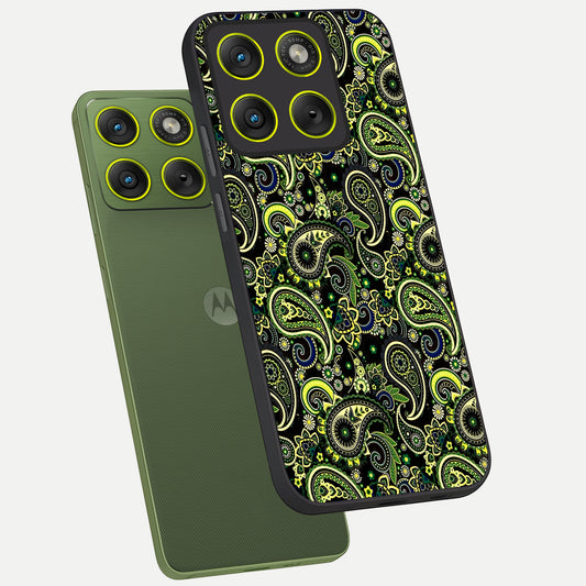 Green Lemon phone case For Moto Edge 70 showing premium glass back cover with detailed artwork