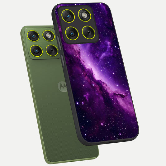 Purple Shade Sky phone case For Moto Edge 70 showing premium glass back cover with detailed artwork