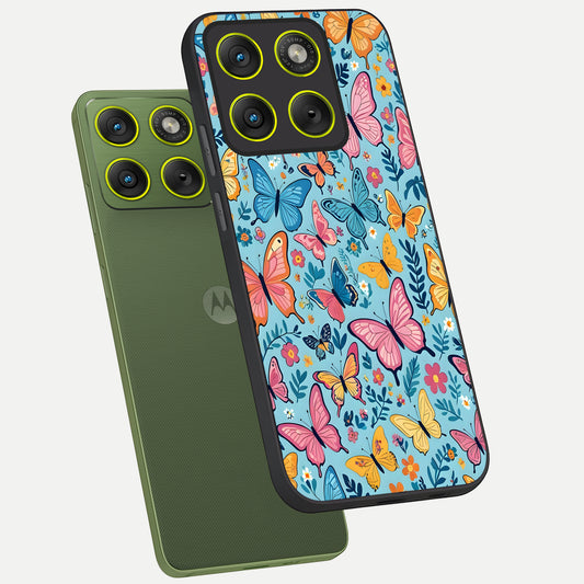 Spring Wing Garden phone case For Moto Edge 70 showing premium glass back cover with detailed artwork
