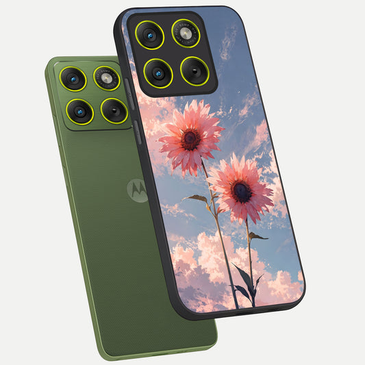 Sun Moon Balance phone case For Moto Edge 70 showing premium glass back cover with detailed artwork