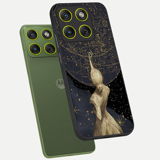 Taylor Swift Girl phone case For Moto Edge 70 showing premium glass back cover with detailed artwork