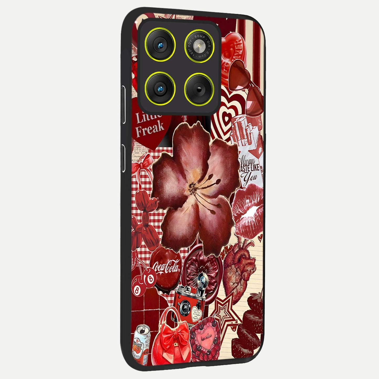 Aesthetic Little Freak back cover For Moto Edge 70 slim fit glass case with vibrant aesthetic design