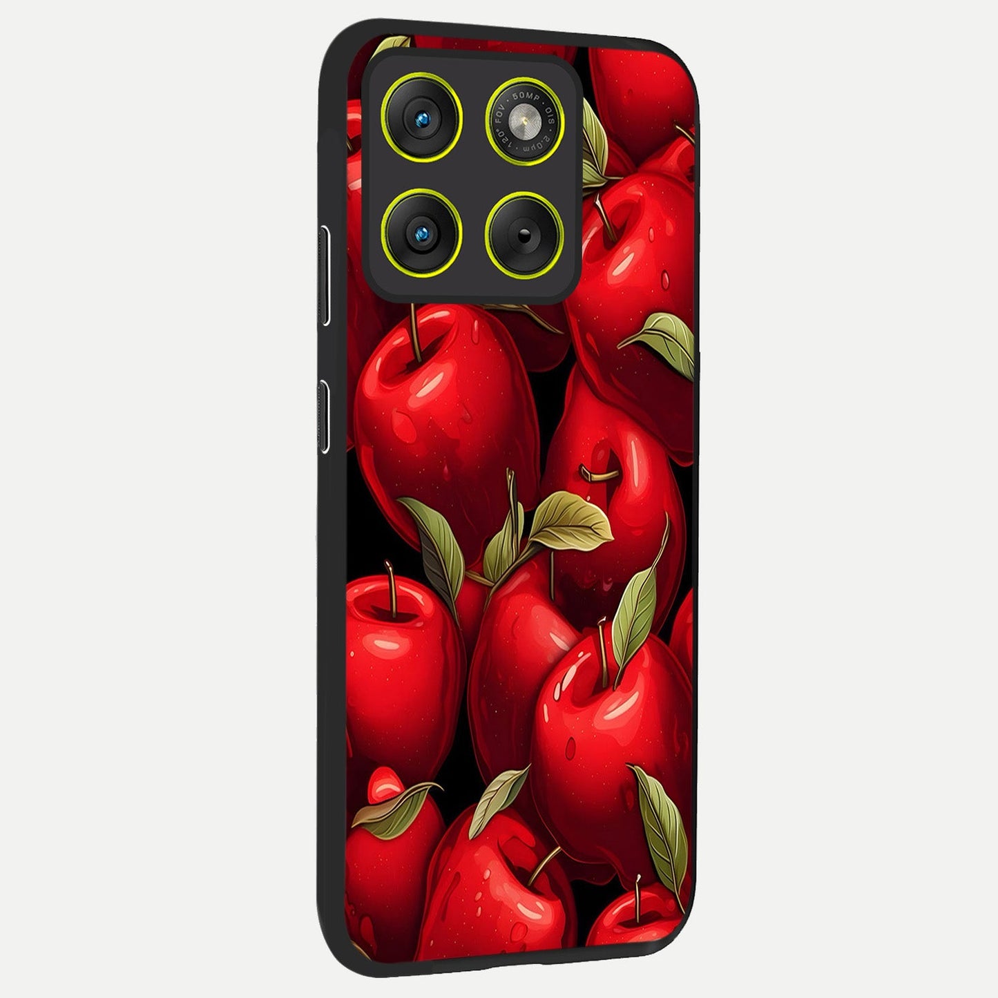 Apple Pattern back cover For Moto Edge 70 slim fit glass case with vibrant aesthetic design