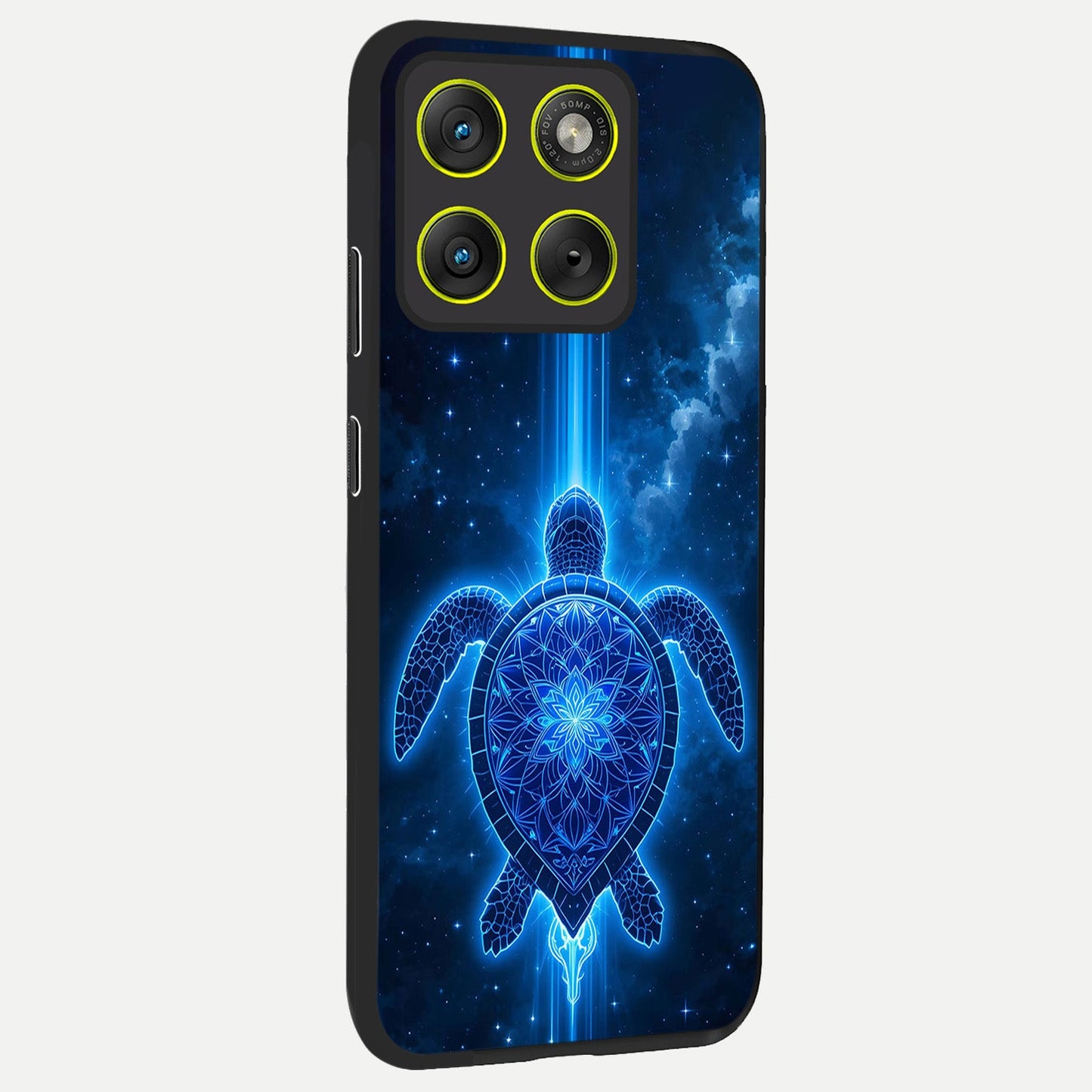 Blue Galaxy Turtle back cover For Moto Edge 70 slim fit glass case with vibrant aesthetic design