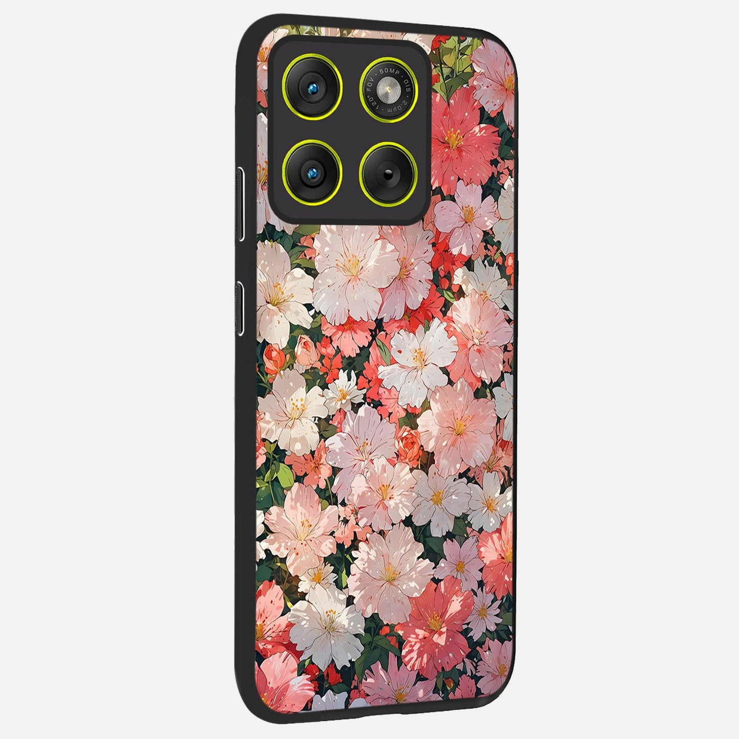 Blush Bloom Field back cover For Moto Edge 70 slim fit glass case with vibrant aesthetic design