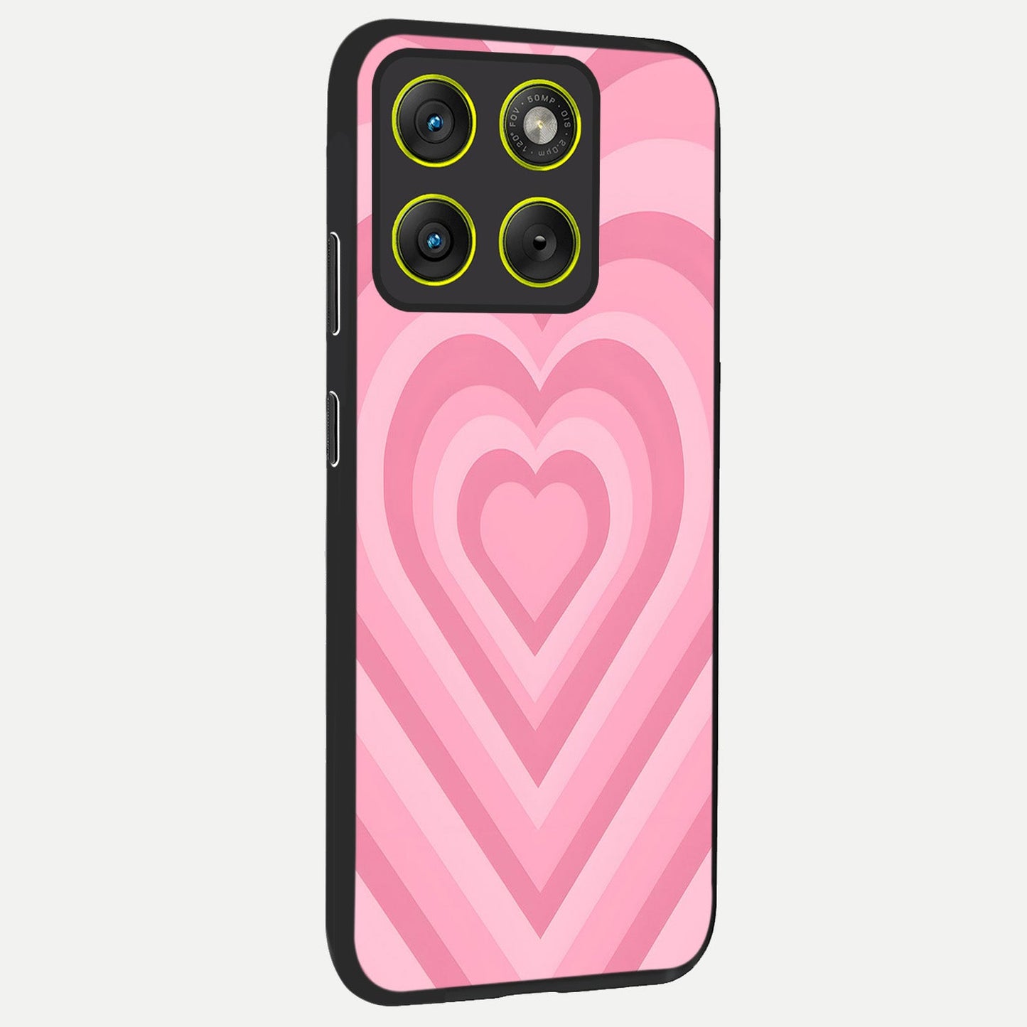 Blush Heart Waves back cover For Moto Edge 70 slim fit glass case with vibrant aesthetic design