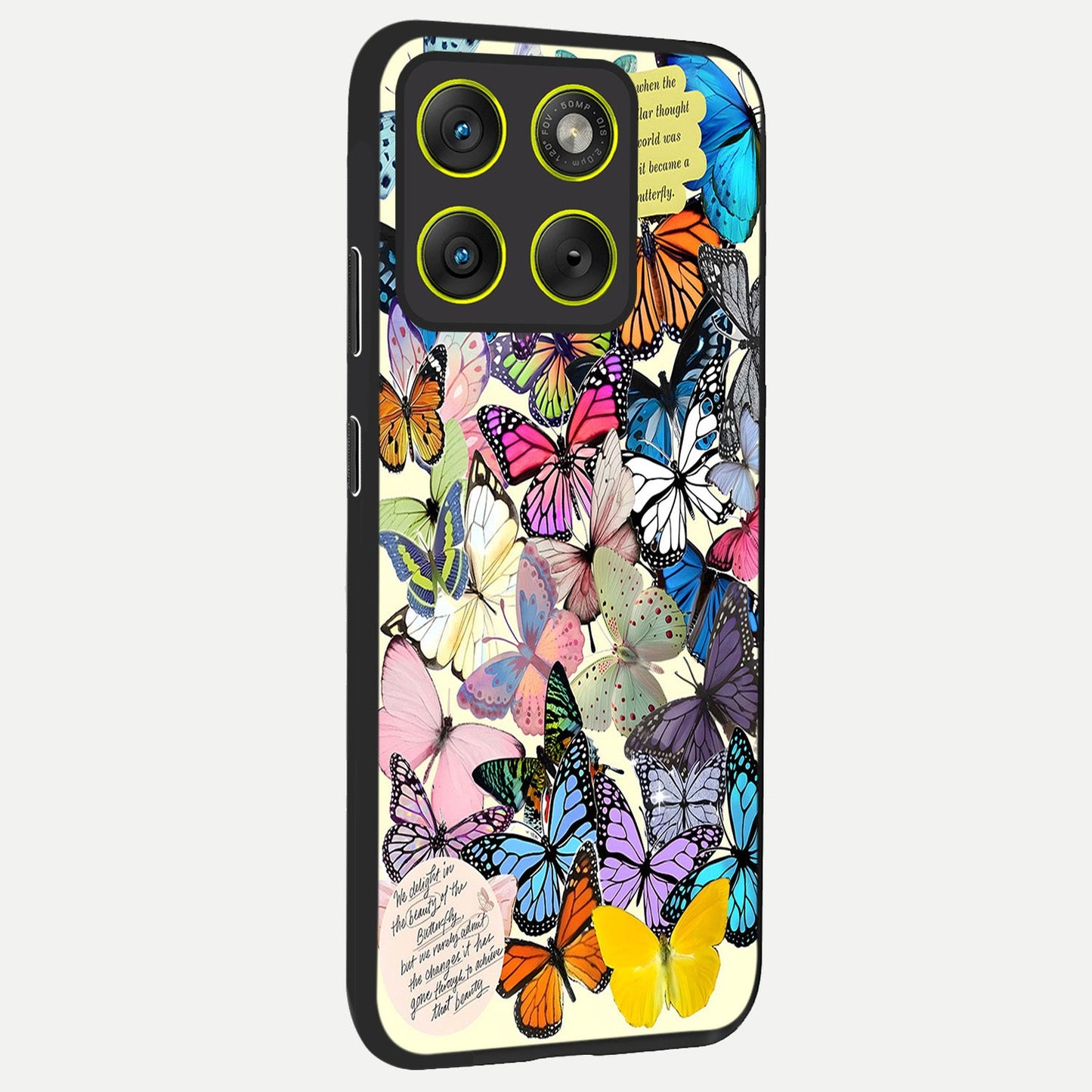 Butterflies Petal Dream back cover For Moto Edge 70 slim fit glass case with vibrant aesthetic design
