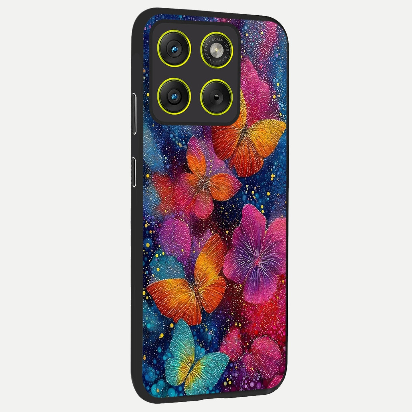 Butterfly Dream Mist back cover For Moto Edge 70 slim fit glass case with vibrant aesthetic design