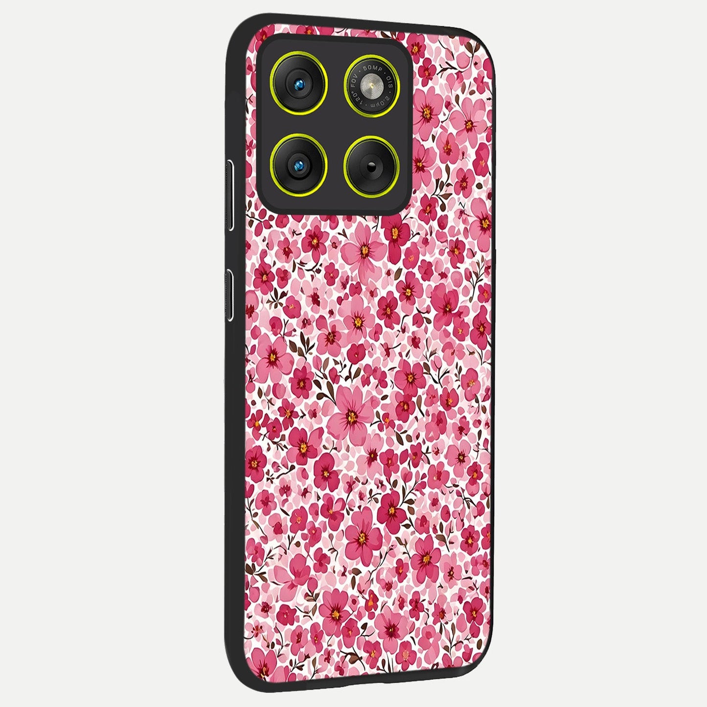 Cherry Blossom Charm back cover For Moto Edge 70 slim fit glass case with vibrant aesthetic design