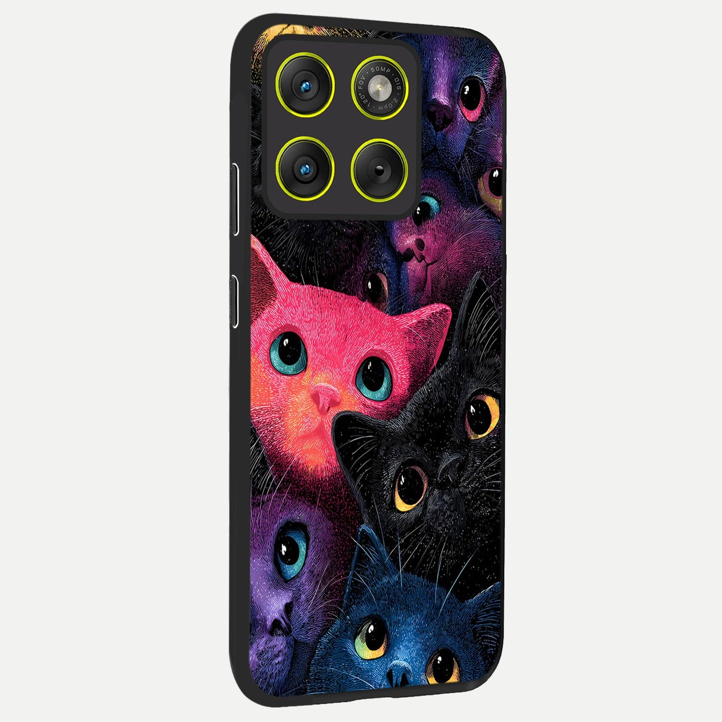 Cosmic Cats Dreams back cover For Moto Edge 70 slim fit glass case with vibrant aesthetic design