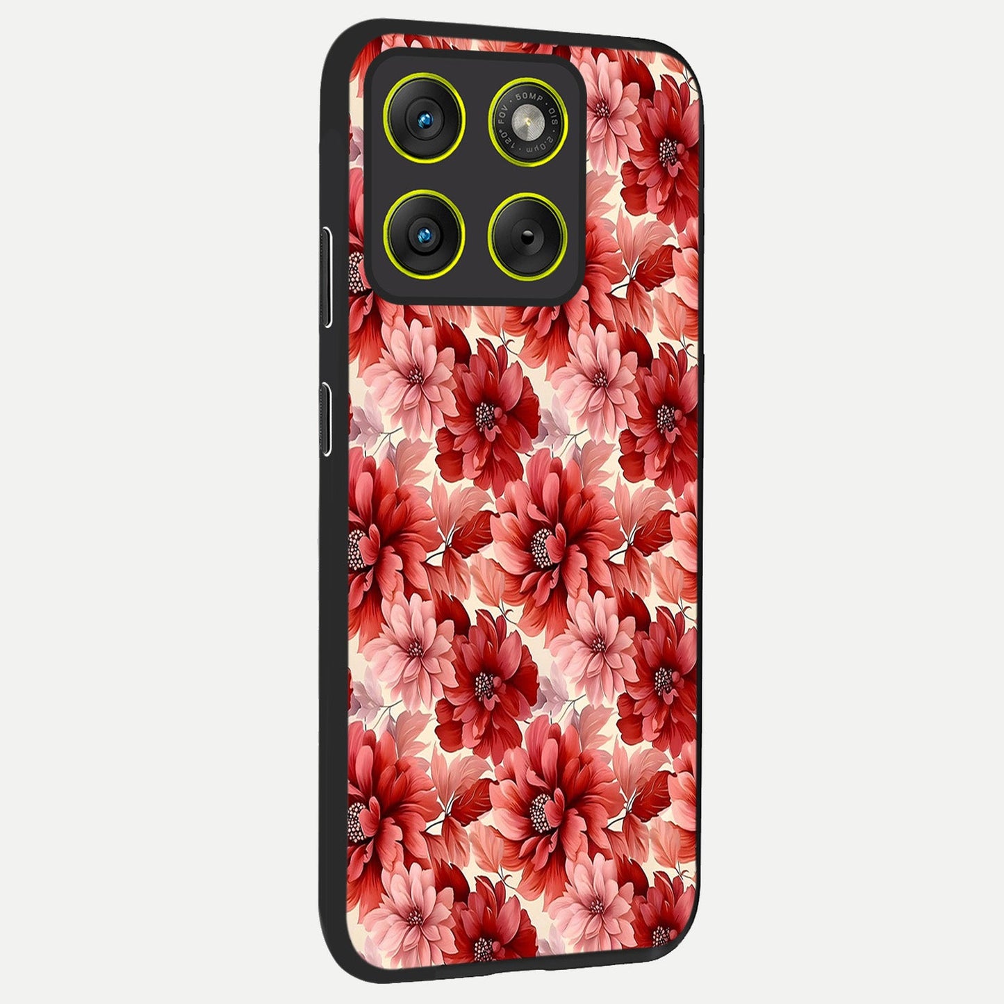 Crimson Love Petals back cover For Moto Edge 70 slim fit glass case with vibrant aesthetic design