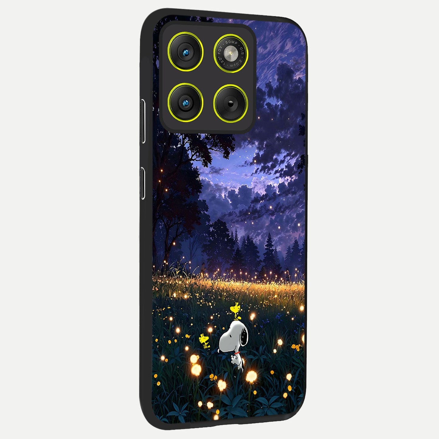 Firefly Meadow Magic back cover For Moto Edge 70 slim fit glass case with vibrant aesthetic design