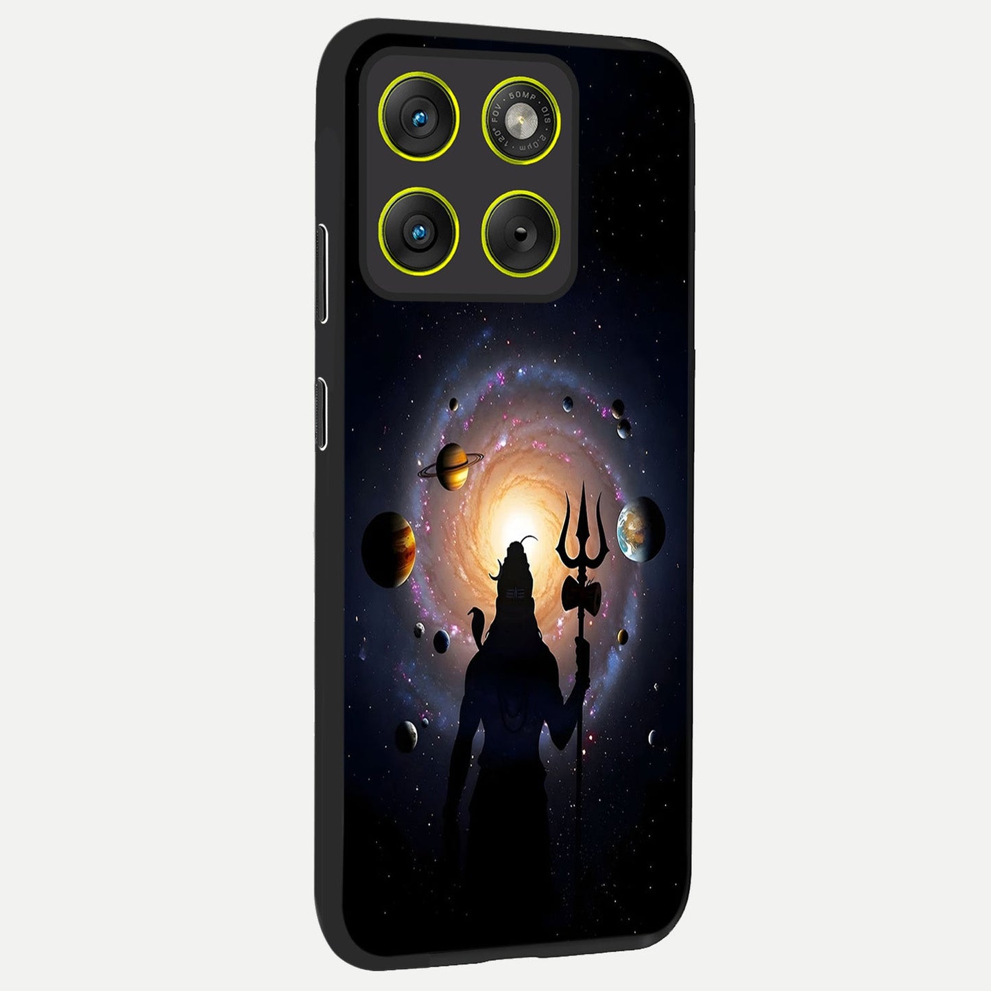 Galactic Shiva Vision back cover For Moto Edge 70 slim fit glass case with vibrant aesthetic design