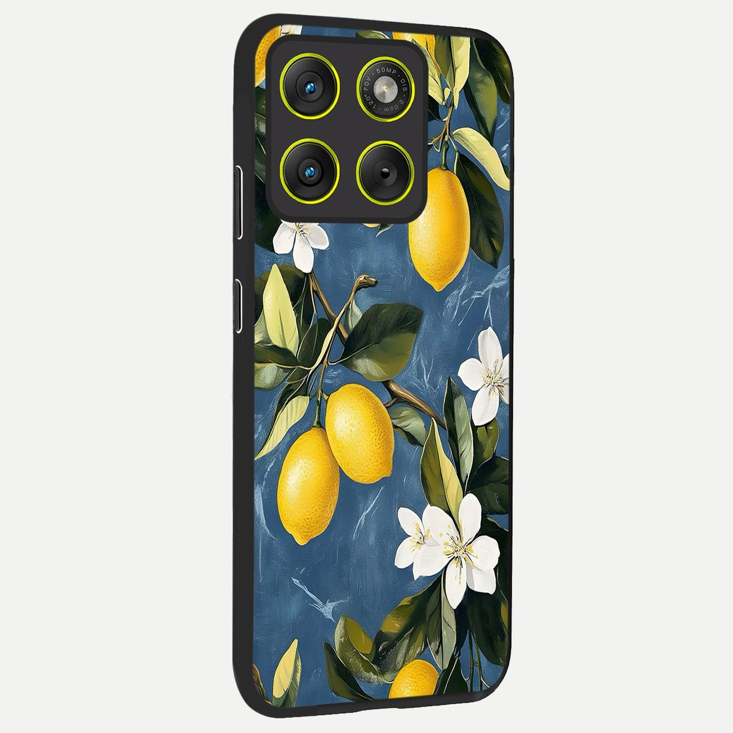 Lemon Dream Garden back cover For Moto Edge 70 slim fit glass case with vibrant aesthetic design