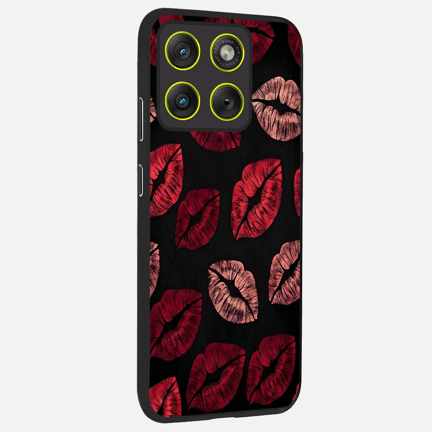Midnight Kiss Love back cover For Moto Edge 70 slim fit glass case with vibrant aesthetic design