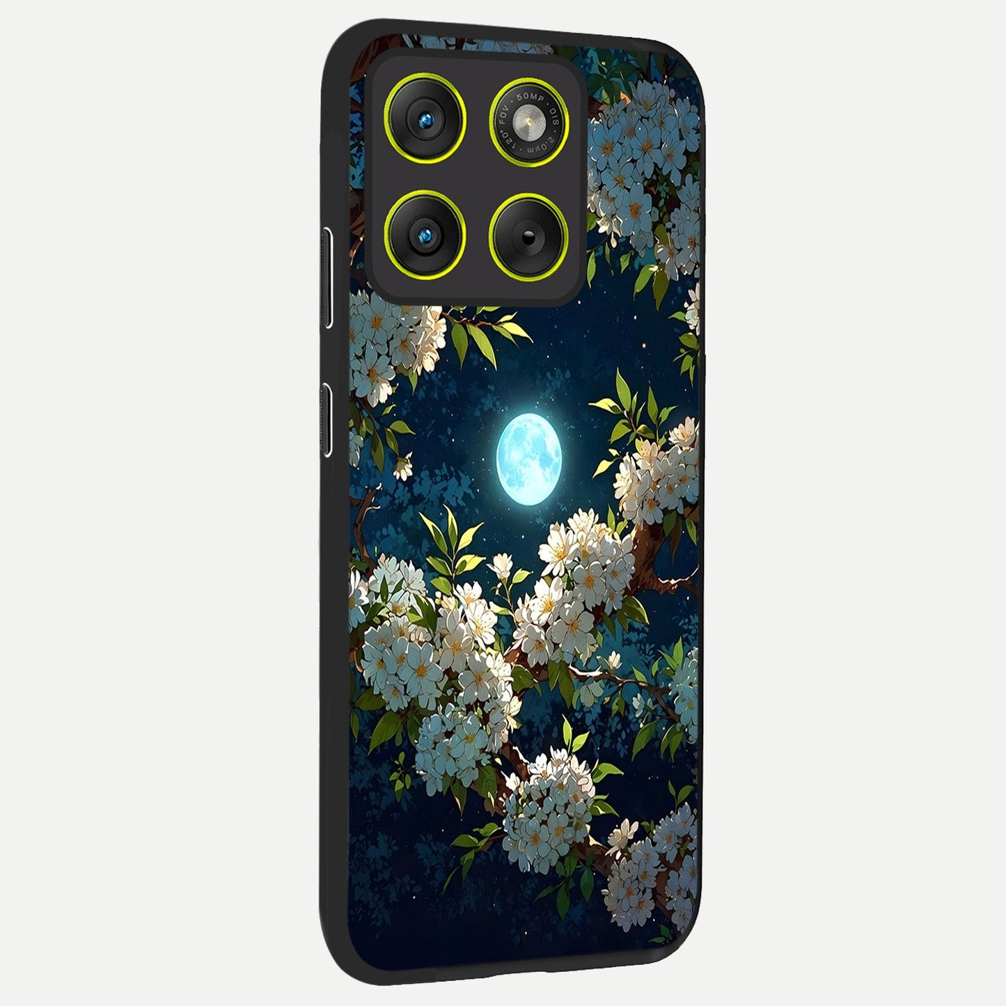 Moonlit Blossom Dream back cover For Moto Edge 70 slim fit glass case with vibrant aesthetic design