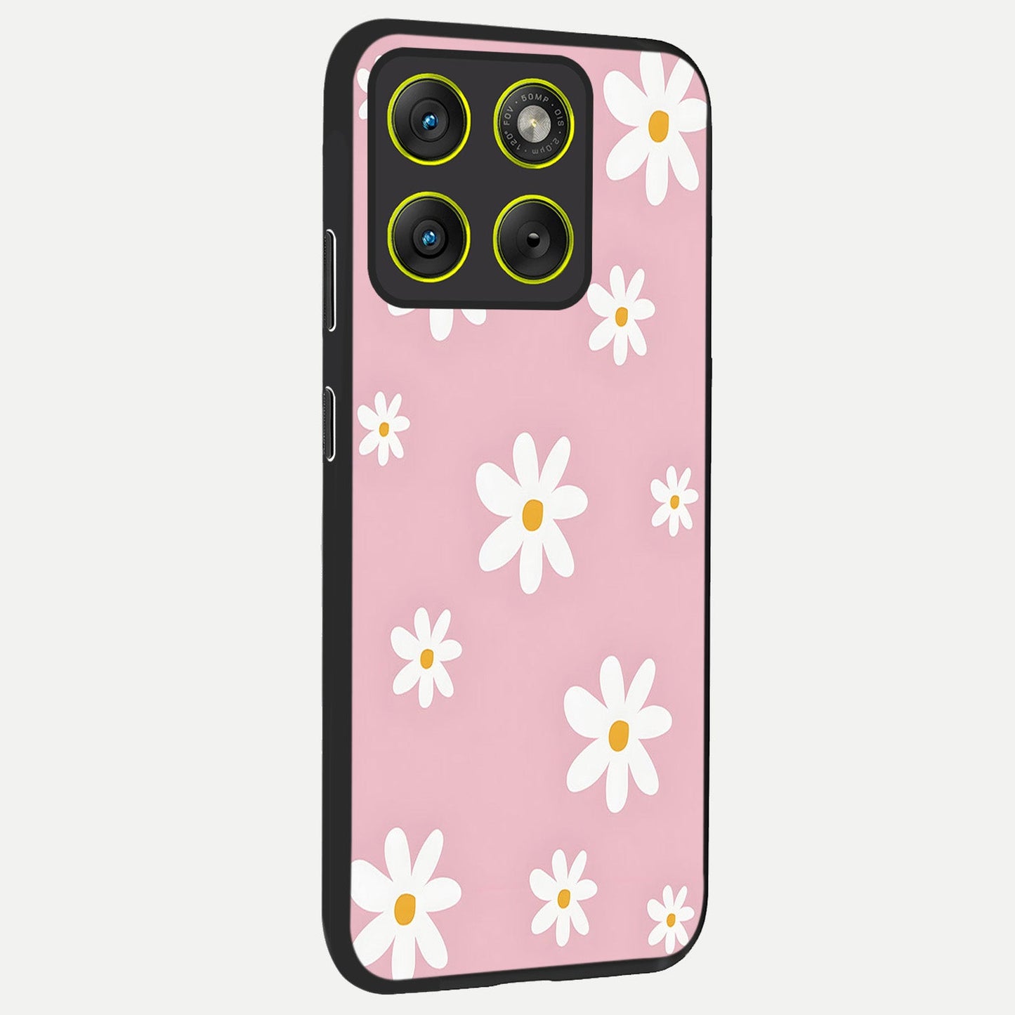 Soft Daisy Bliss back cover For Moto Edge 70 slim fit glass case with vibrant aesthetic design