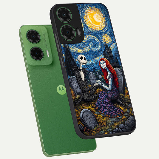 Eternal Night Love phone case For Moto G35 showing premium glass back cover with detailed artwork