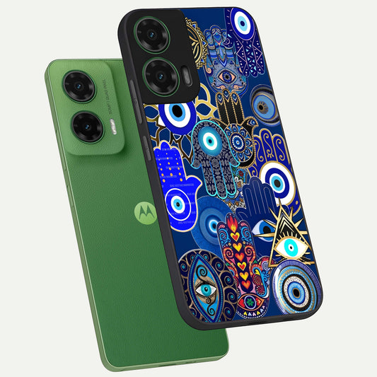 Mystic Palm Guard phone case For Moto G35 showing premium glass back cover with detailed artwork