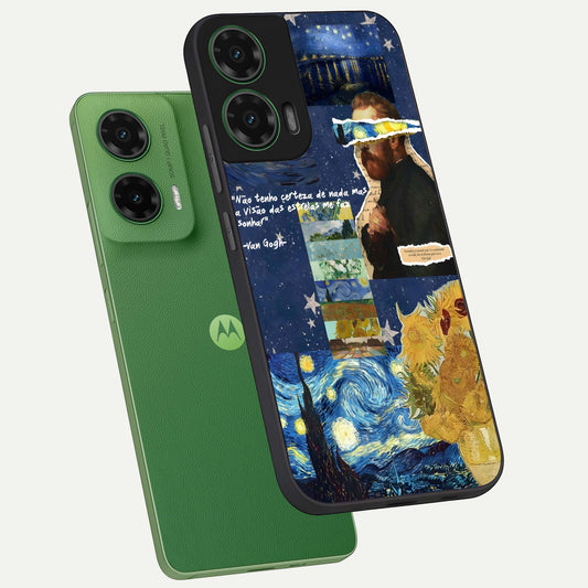 Starry Dream Vision phone case For Moto G35 showing premium glass back cover with detailed artwork