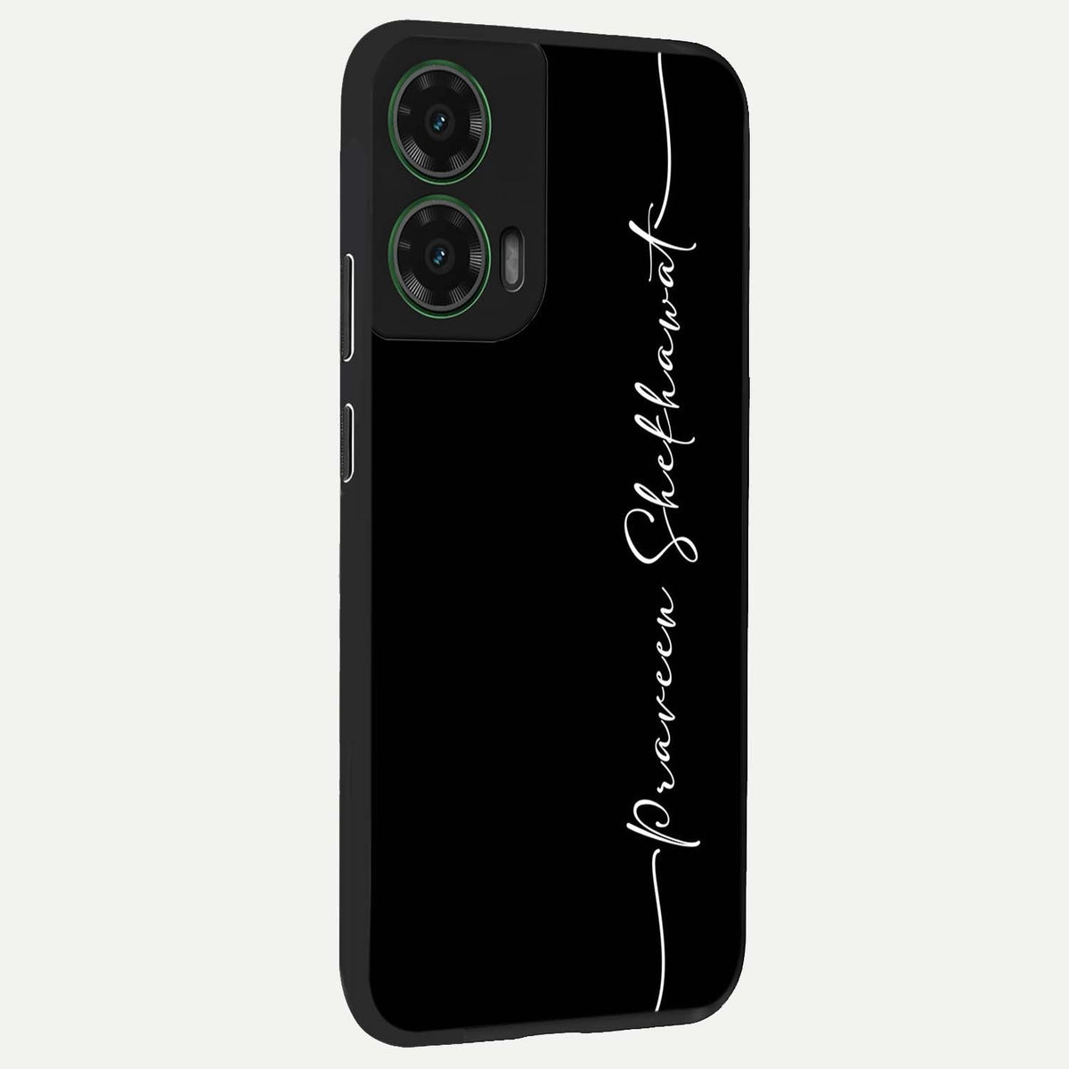 Black Tune Custom Name back cover For Moto G35 slim fit glass case with vibrant aesthetic design