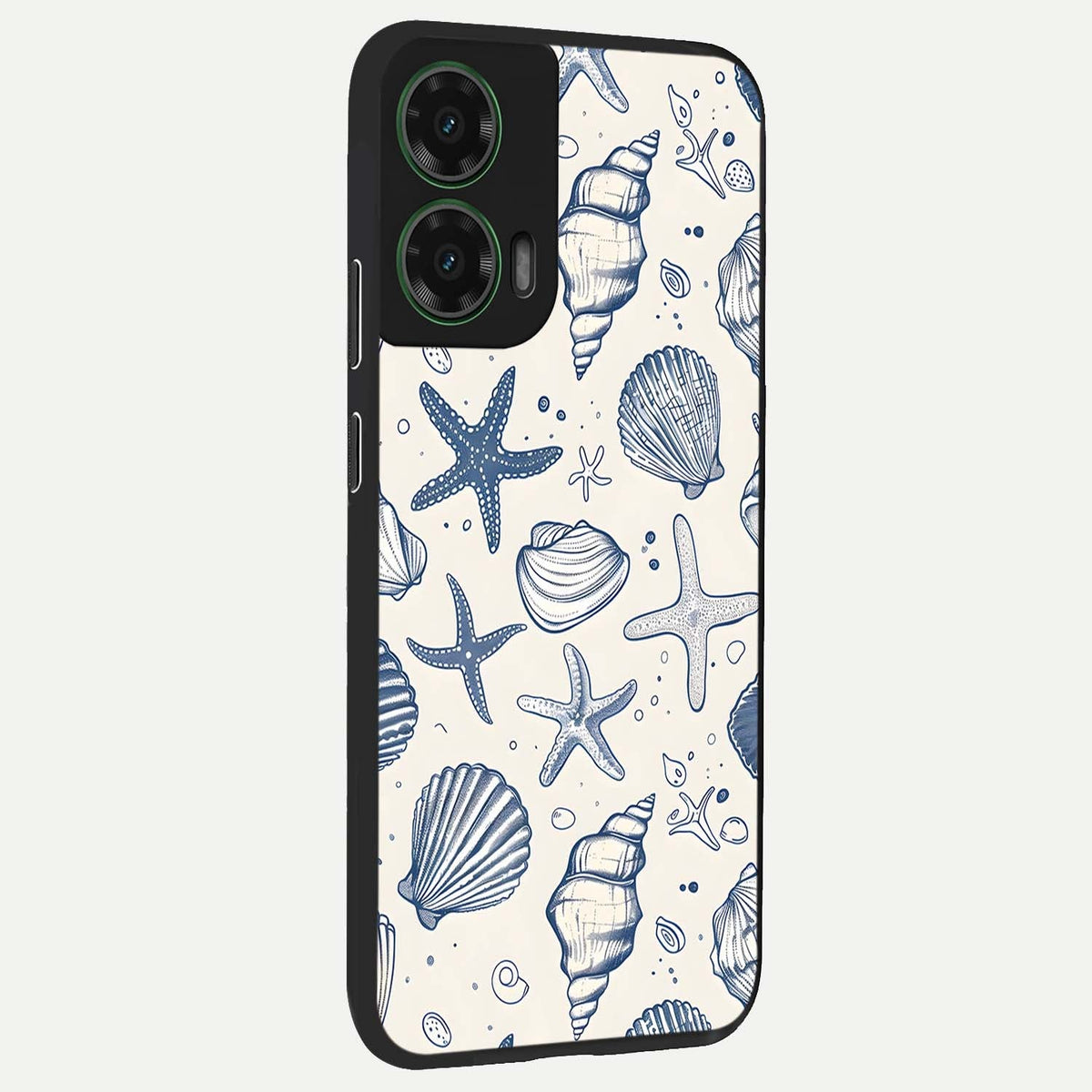 Blue Ocean Outline back cover For Moto G35 slim fit glass case with vibrant aesthetic design