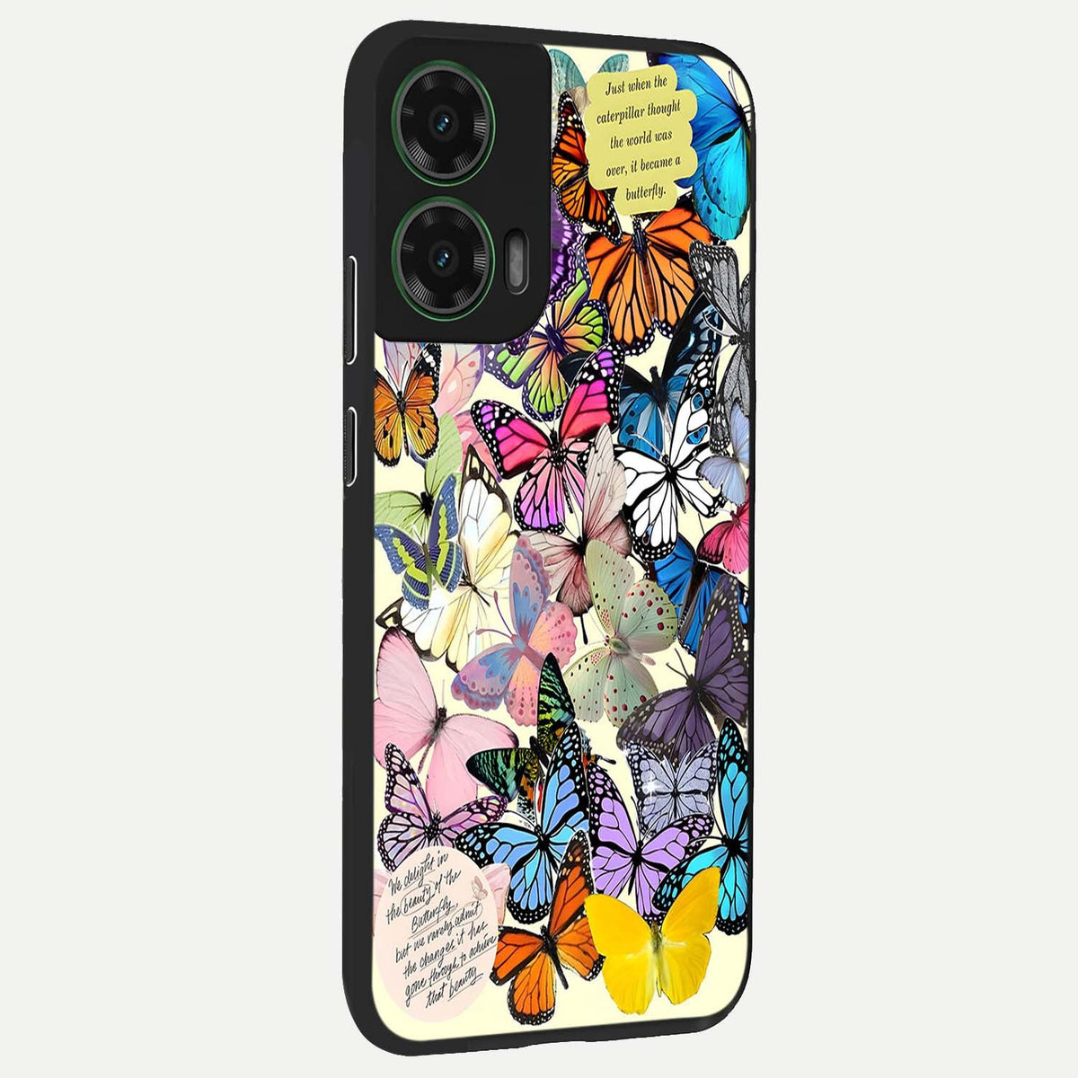 Butterflies Petal Dream back cover For Moto G35 slim fit glass case with vibrant aesthetic design