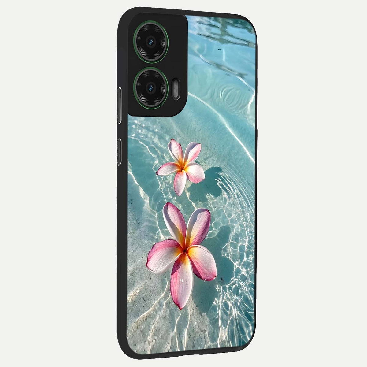 Floating Bloom Bliss back cover For Moto G35 slim fit glass case with vibrant aesthetic design