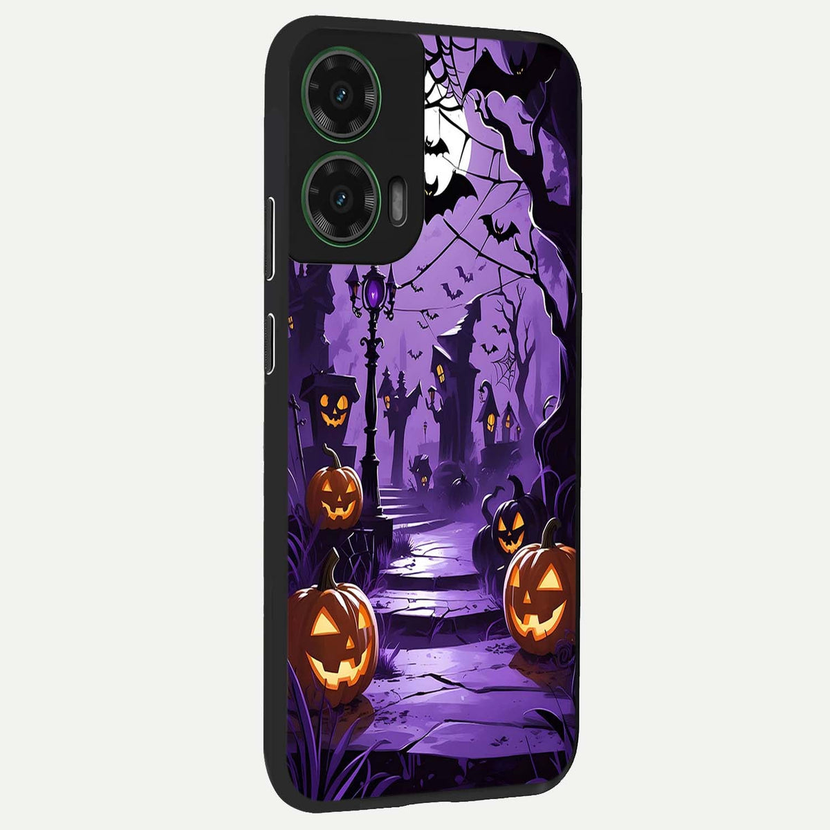 Pumpkin Patch Halloween back cover For Moto G35 slim fit glass case with vibrant aesthetic design