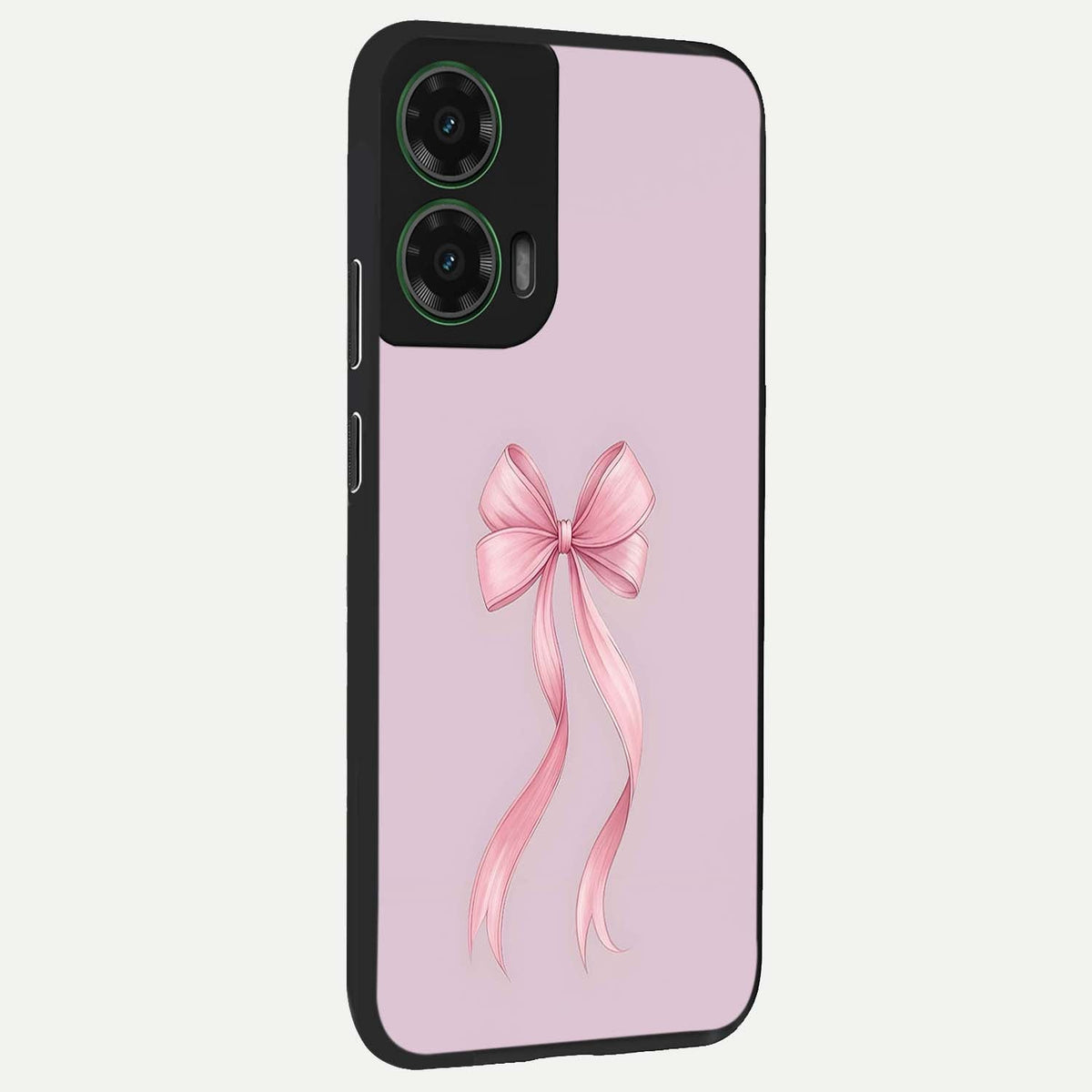 Soft Blush Bow back cover For Moto G35 slim fit glass case with vibrant aesthetic design