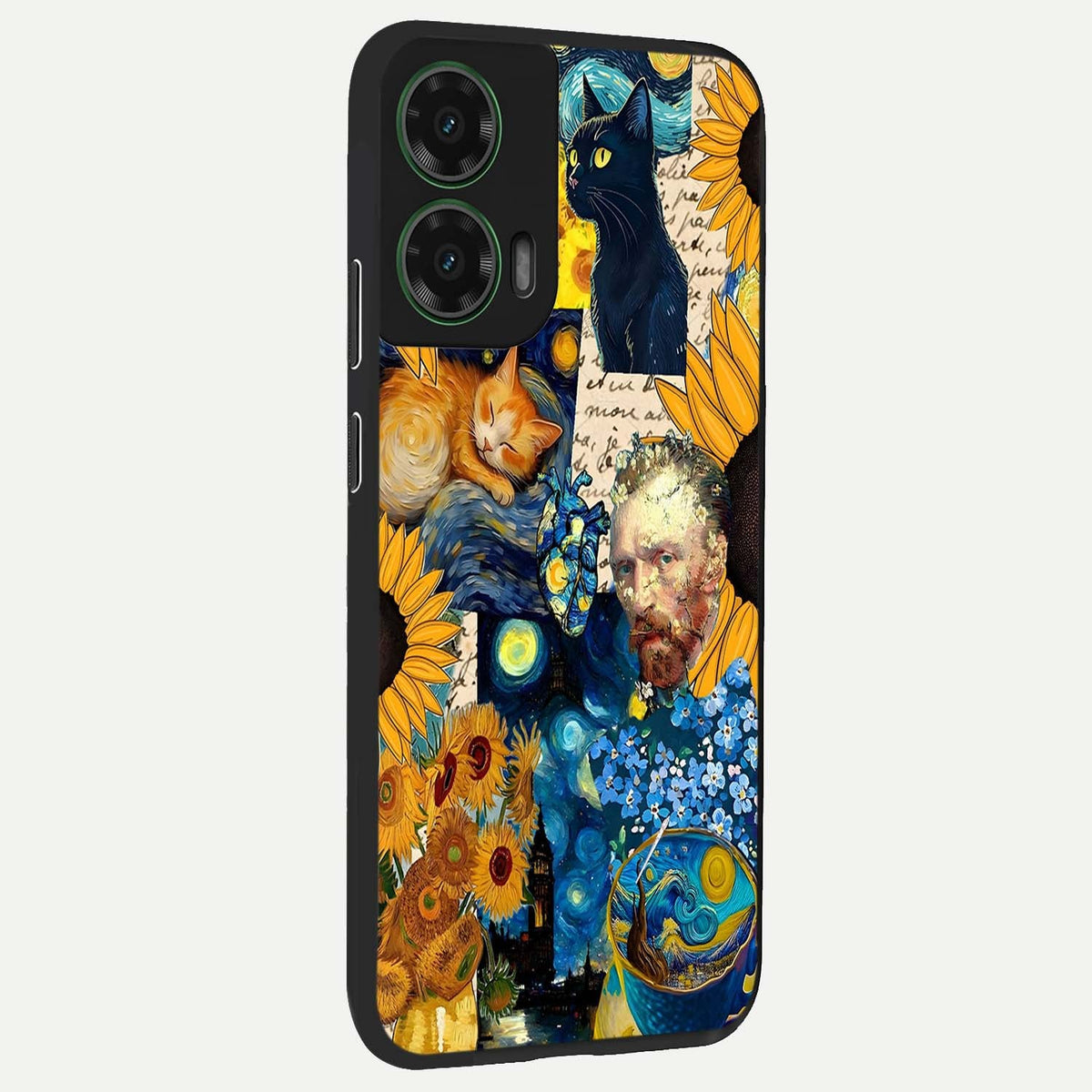 Sunflower Chic Mood Custom Name back cover For Moto G35 slim fit glass case with vibrant aesthetic design