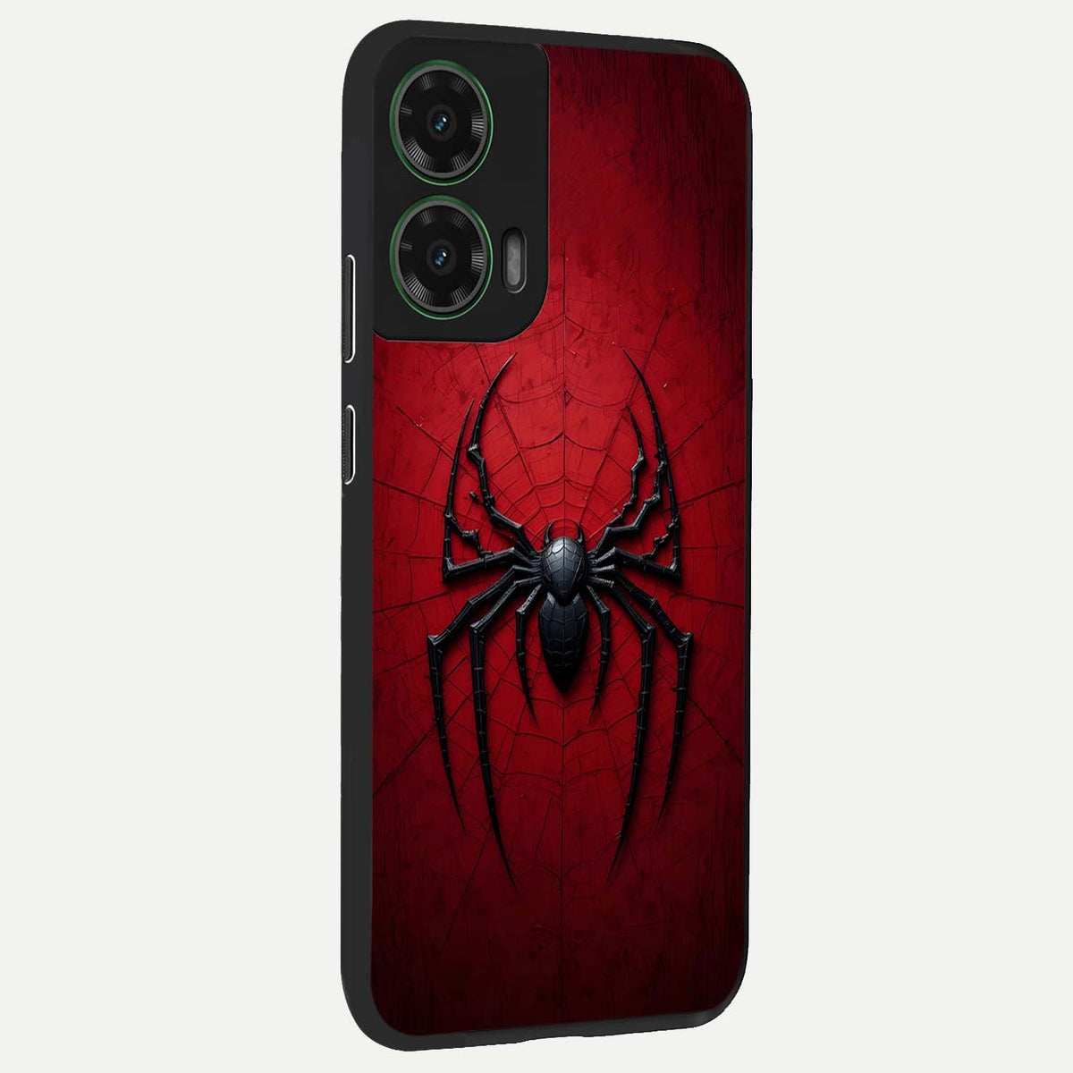 Superhero Web Emblem back cover For Moto G35 slim fit glass case with vibrant aesthetic design