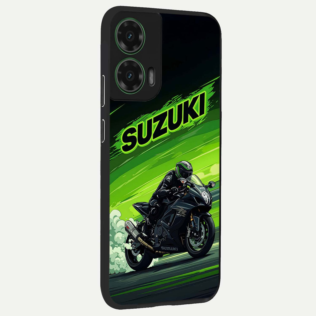 Suzuki Speed Beast back cover For Moto G35 slim fit glass case with vibrant aesthetic design