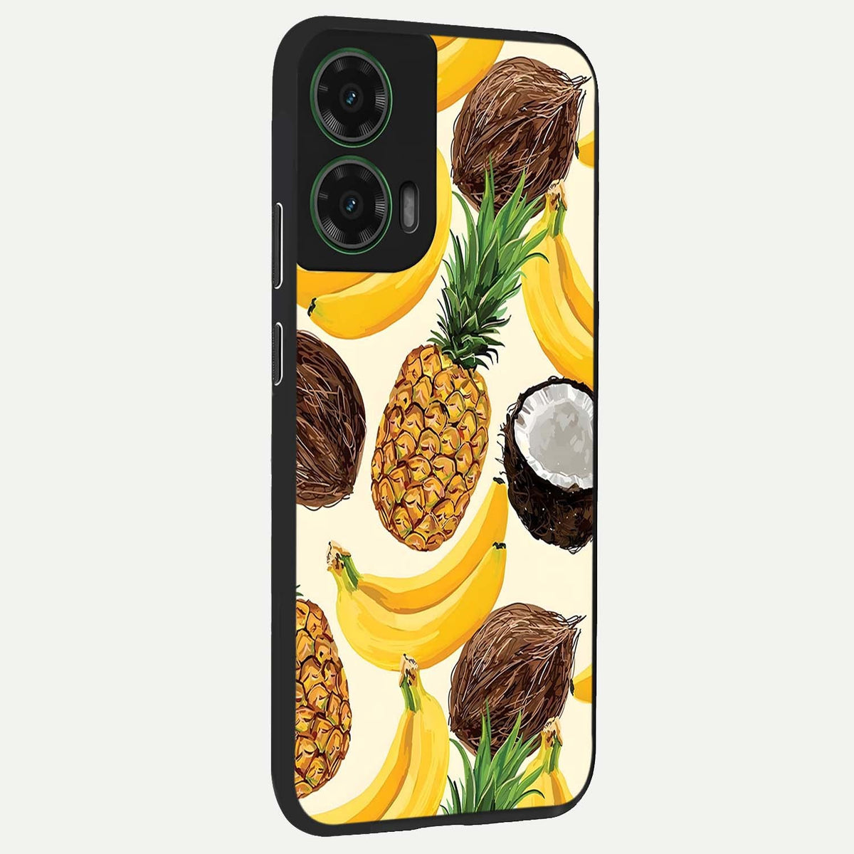 Tropical Fruit Mood back cover For Moto G35 slim fit glass case with vibrant aesthetic design