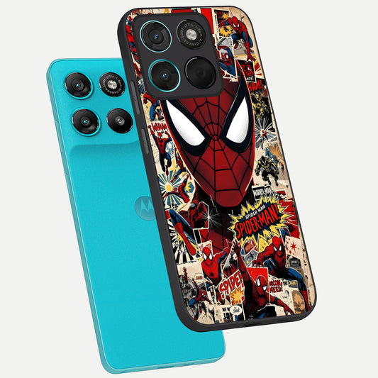 Aesthetic Wonder Spider phone case For Moto G57 Power showing premium glass back cover with detailed artwork