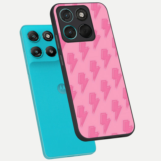 Pink Moo Magic phone case For Moto G57 Power showing premium glass back cover with detailed artwork