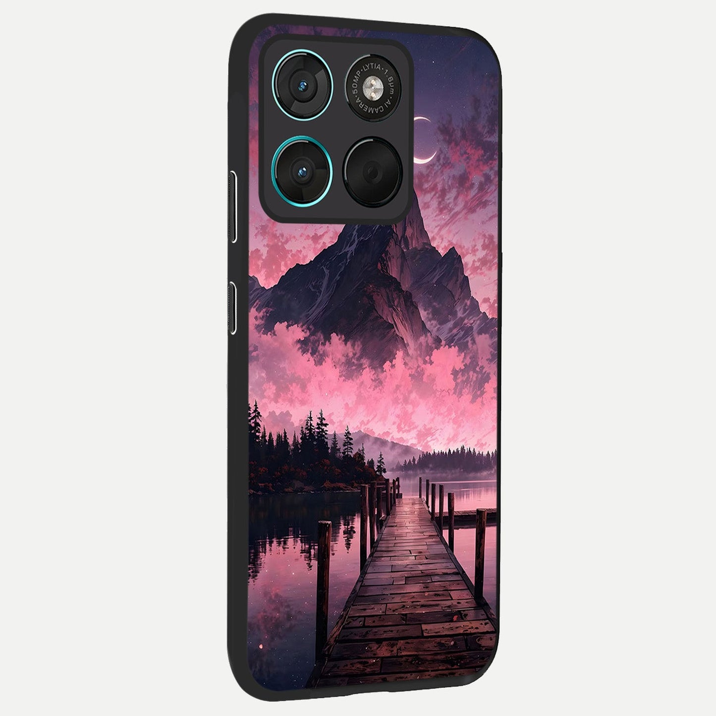 Beautiful Mountain View back cover For Moto G57 Power slim fit glass case with vibrant aesthetic design