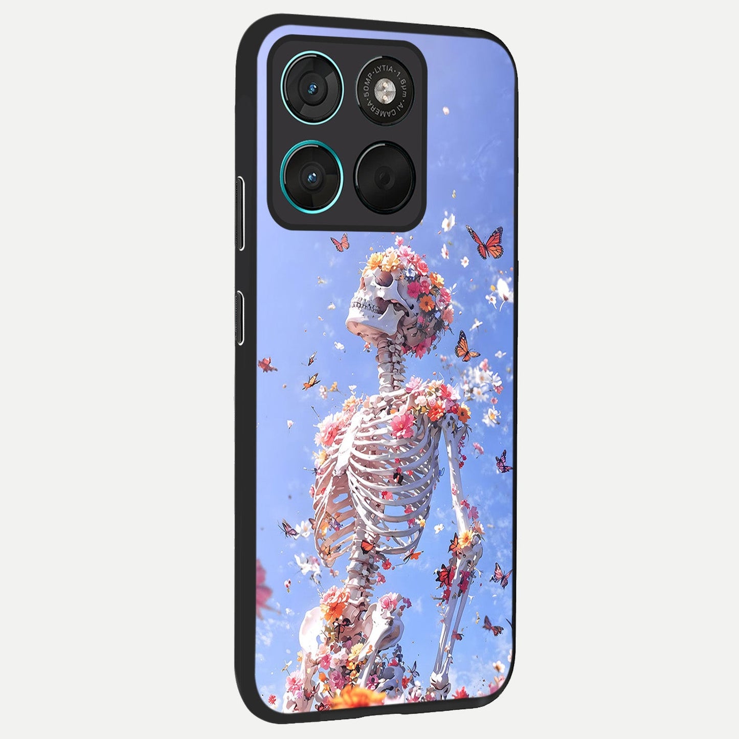 Bloom Beyond Bones back cover For Moto G57 Power slim fit glass case with vibrant aesthetic design