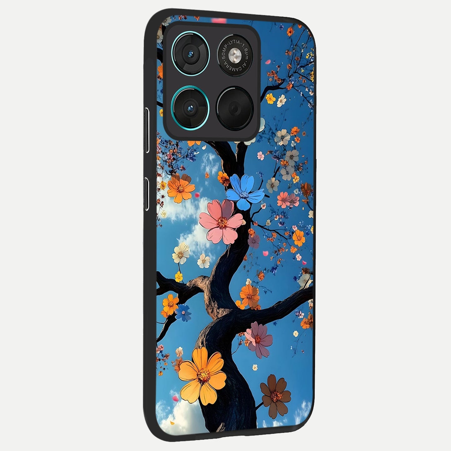 Blossom Dream Sky back cover For Moto G57 Power slim fit glass case with vibrant aesthetic design