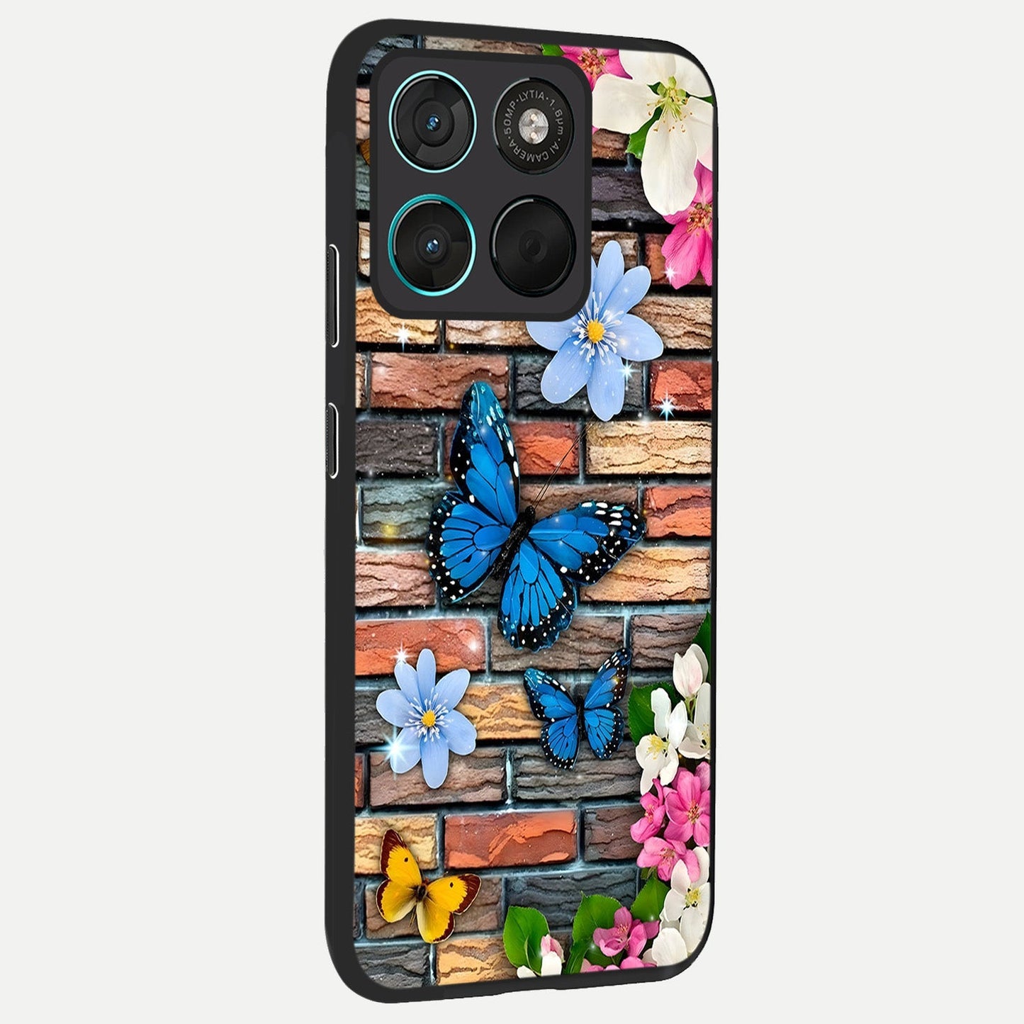 Brick Bloom Flight back cover For Moto G57 Power slim fit glass case with vibrant aesthetic design