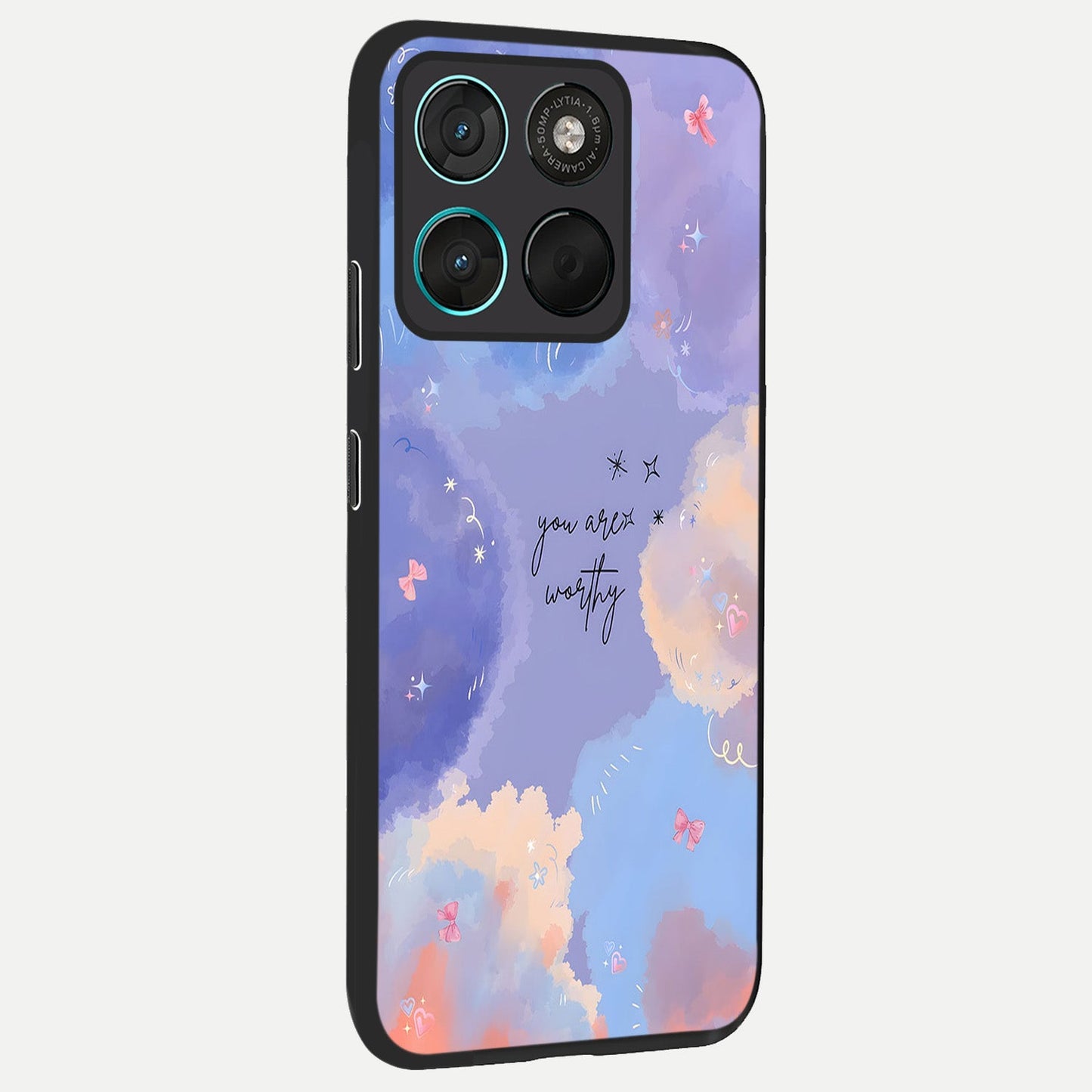 Celestial Cloud Magic back cover For Moto G57 Power slim fit glass case with vibrant aesthetic design