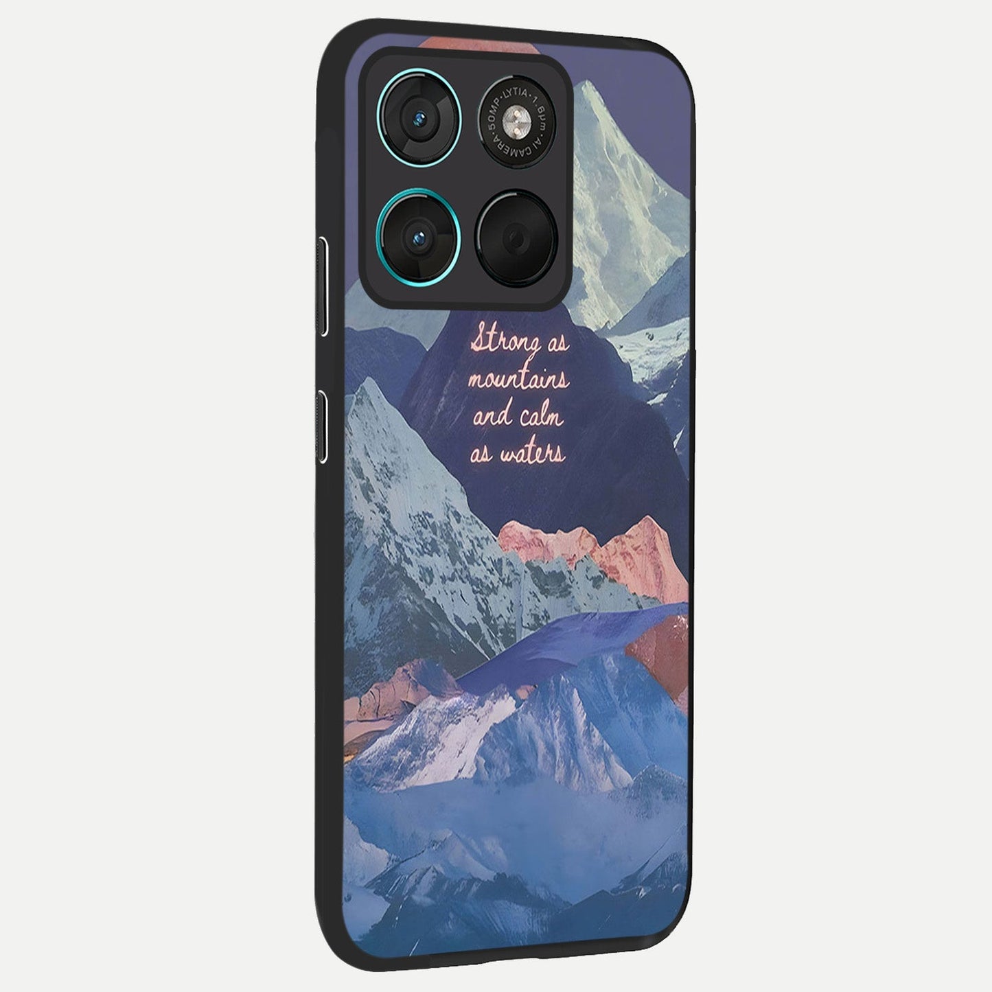 Celestial Mountain Calm back cover For Moto G57 Power slim fit glass case with vibrant aesthetic design
