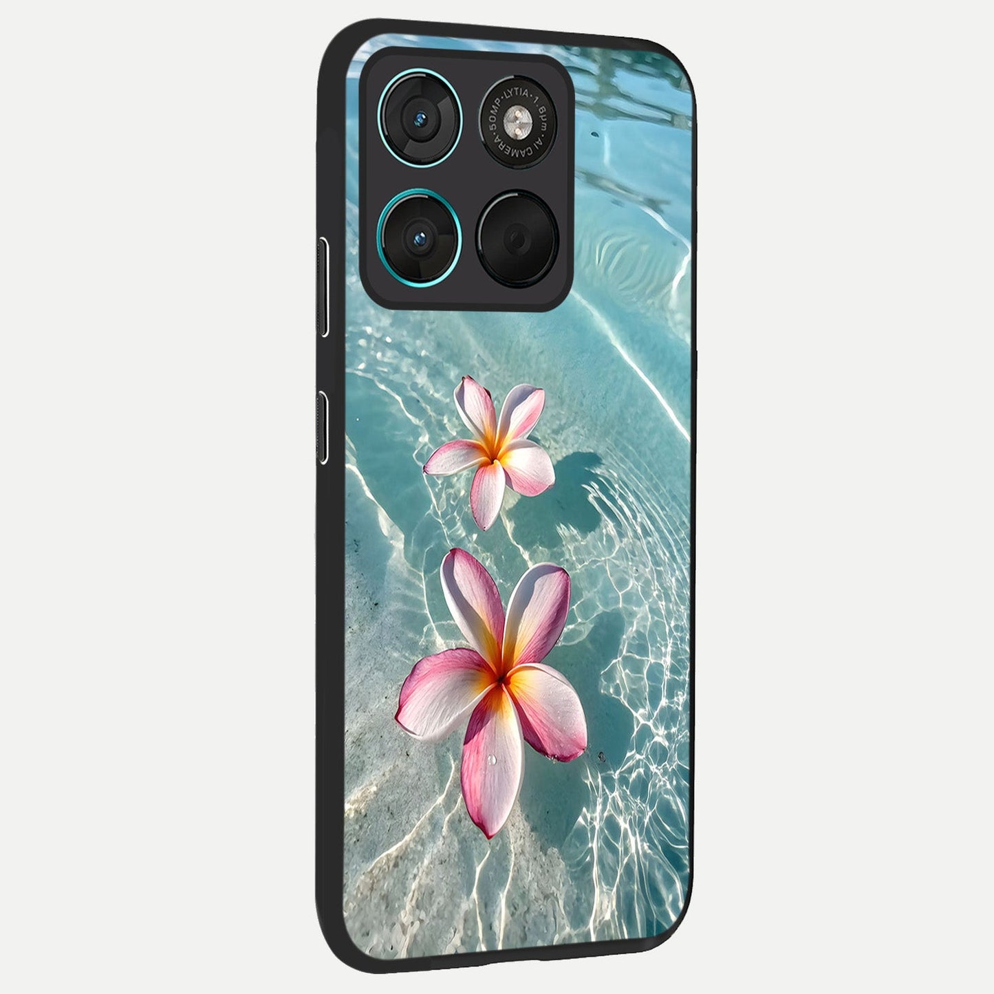 Floating Bloom Bliss back cover For Moto G57 Power slim fit glass case with vibrant aesthetic design