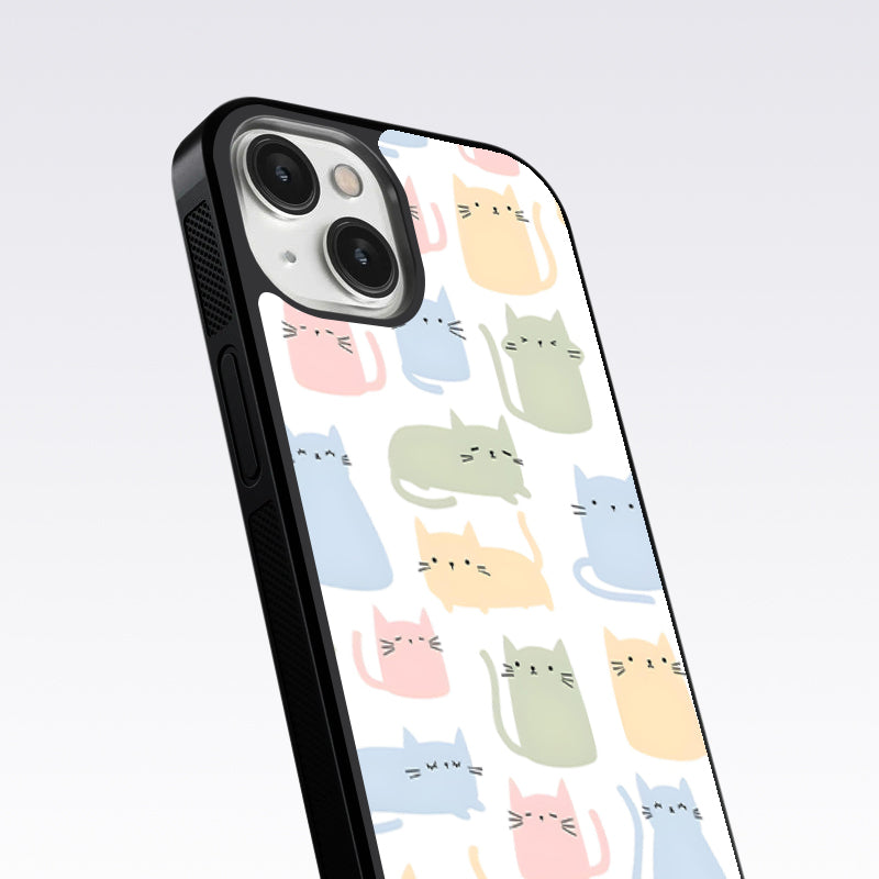 Multicolor cat Glass Case For Nothing Phone 1