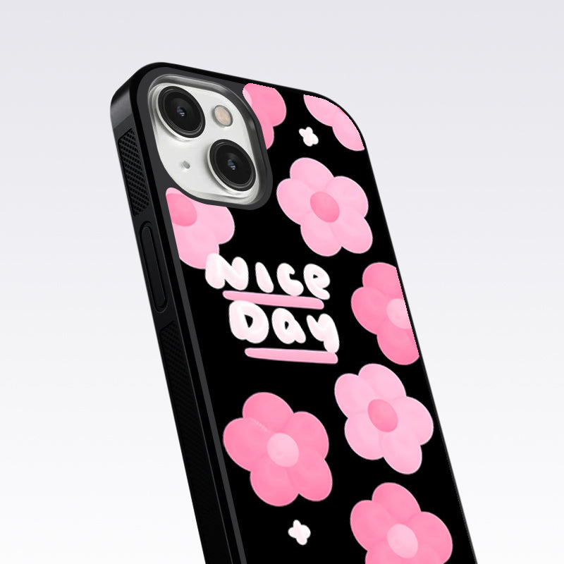 Nice Day Pink Flower Glass Case For OnePlus 9RT