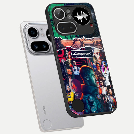 CYBERPUNK Legacy phone case For Nothing Phone 4A Pro showing premium glass back cover with detailed artwork