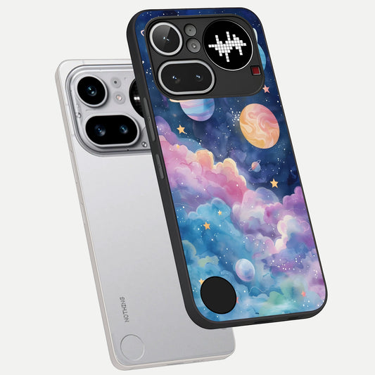 Cosmic Planet Dreams phone case For Nothing Phone 4A Pro showing premium glass back cover with detailed artwork