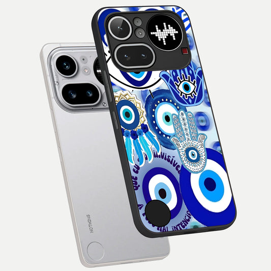 Evil Eyes Dream phone case For Nothing Phone 4A Pro showing premium glass back cover with detailed artwork